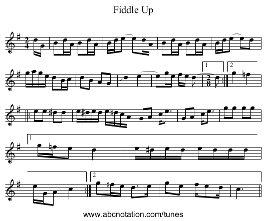 Fiddle Up - staff notation
