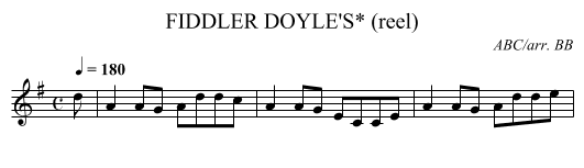 FIDDLER DOYLE'S* (reel) - staff notation