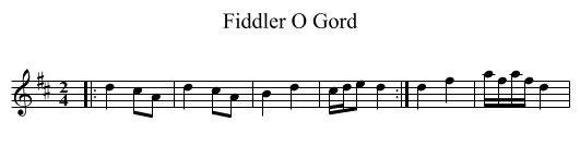 Fiddler O Gord - staff notation