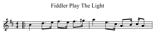 Fiddler Play The Light - staff notation