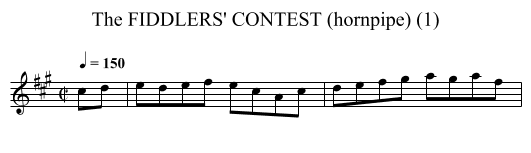 FIDDLERS' CONTEST (hornpipe) (1), The - staff notation