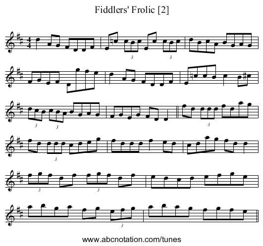 Fiddlers' Frolic [2] - staff notation