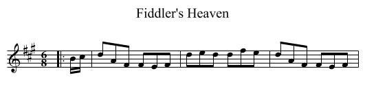 Fiddler's Heaven - staff notation