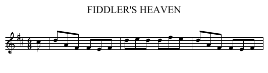 FIDDLER'S HEAVEN - staff notation