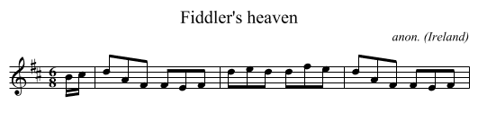 Fiddler's heaven - staff notation