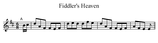 Fiddler's Heaven - staff notation