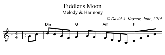 Fiddler's Moon - staff notation