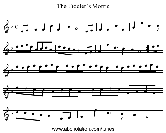 Fiddler’s Morris, The - staff notation