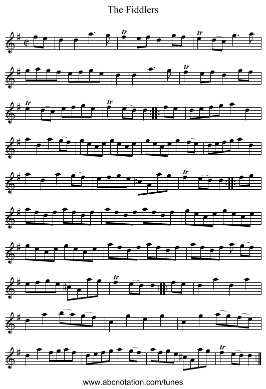Fiddlers, The - staff notation