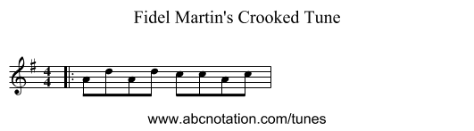 Fidel Martin's Crooked Tune - staff notation