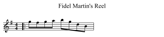 Fidel Martin's Reel - staff notation