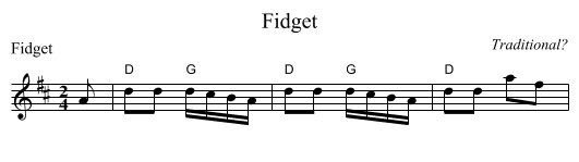Fidget - staff notation