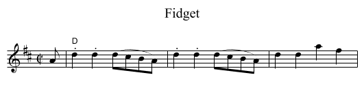 Fidget - staff notation