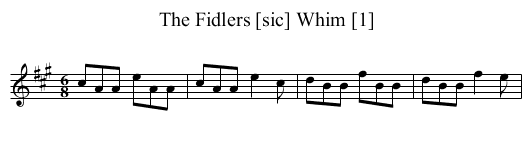 Fidlers [sic] Whim [1], The - staff notation