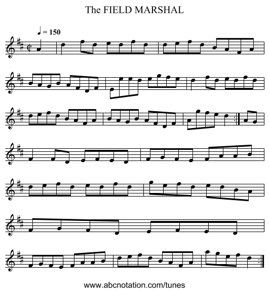 FIELD MARSHAL, The - staff notation
