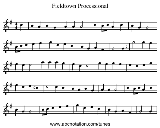 Fieldtown Processional - staff notation