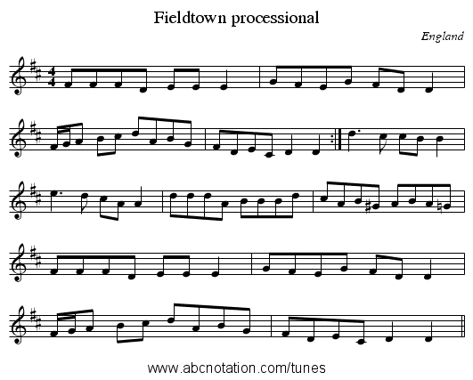 Fieldtown processional - staff notation