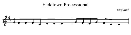 Fieldtown Processional - staff notation