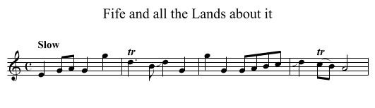Fife and all the Lands about it - staff notation