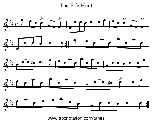 Fife Hunt, The - staff notation