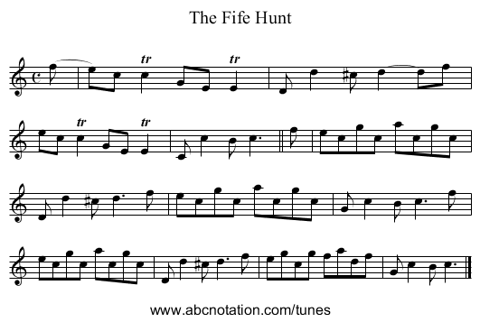 Fife Hunt, The - staff notation