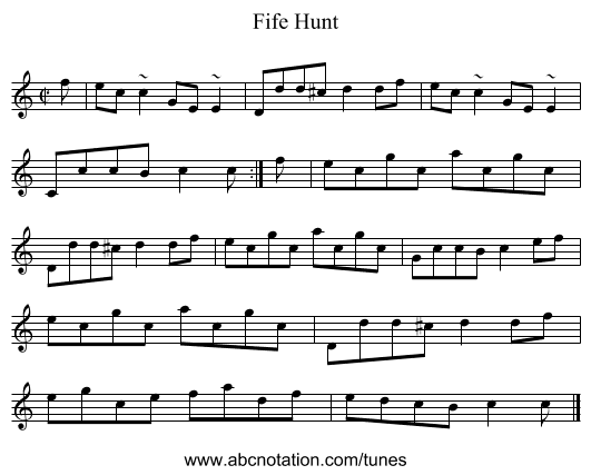 Fife Hunt - staff notation