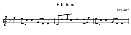 Fife hunt - staff notation
