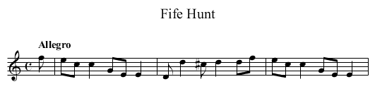 Fife Hunt - staff notation