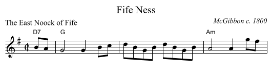 Fife Ness - staff notation