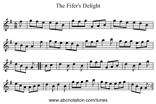 Fifer's Delight, The - staff notation