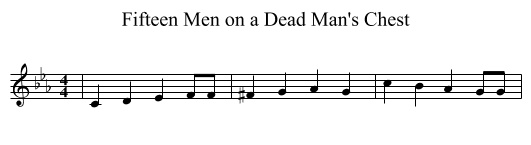 Fifteen Men on a Dead Man's Chest - staff notation