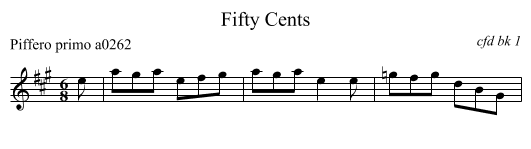 Fifty Cents - staff notation