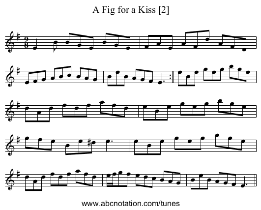 Fig for a Kiss [2], A - staff notation