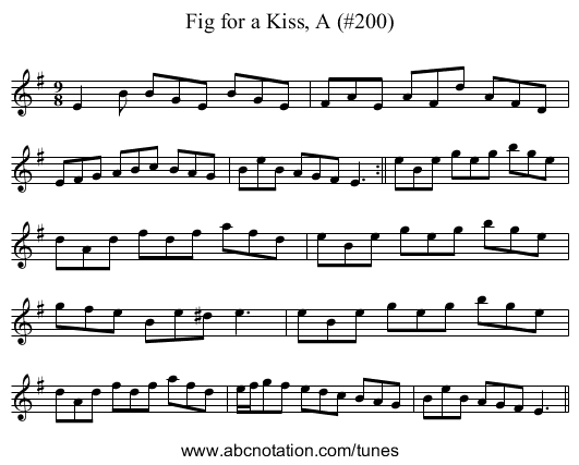 Fig for a Kiss, A (#200) - staff notation