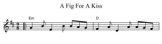 Fig For A Kiss, A  - staff notation