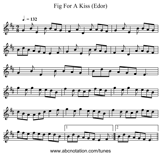 Fig For A Kiss (Edor) - staff notation