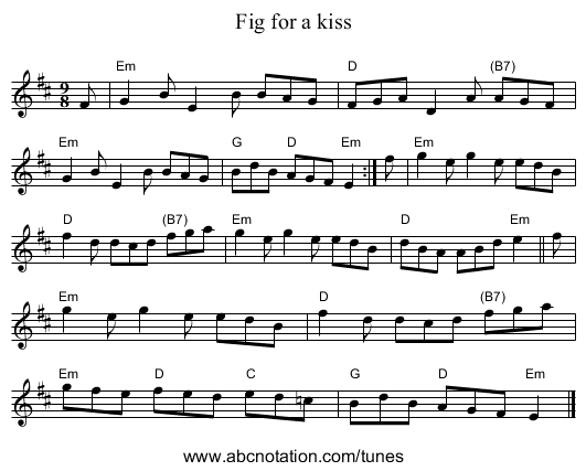 Fig for a kiss - staff notation