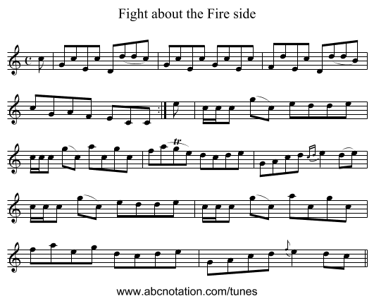 Fight about the Fire side - staff notation