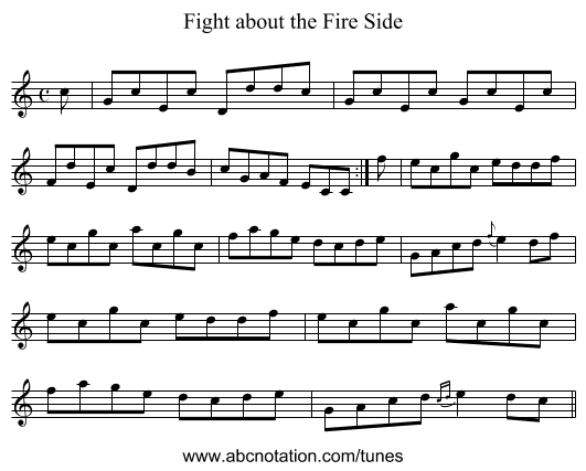 Fight about the Fire Side - staff notation