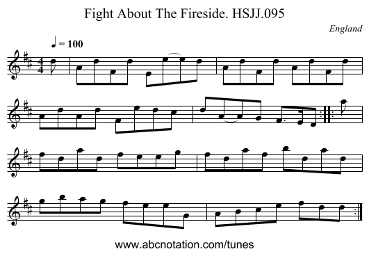 Fight About The Fireside. HSJJ.095 - staff notation