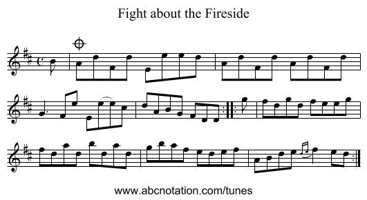 Fight about the Fireside - staff notation