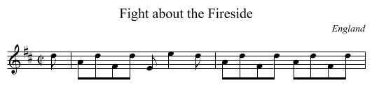 Fight about the Fireside - staff notation
