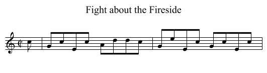 Fight about the Fireside - staff notation