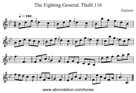 Fighting General. ThoH.116, The - staff notation