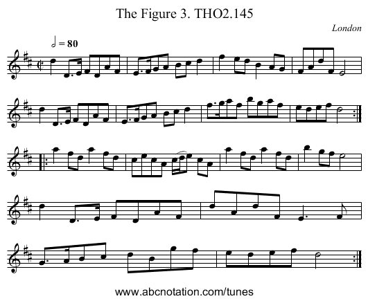 Figure 3. THO2.145, The - staff notation