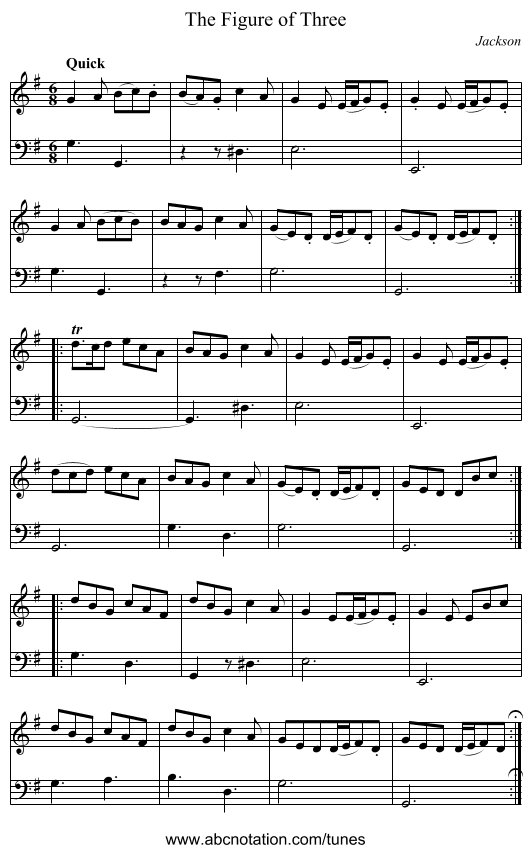 Figure of Three, The - staff notation