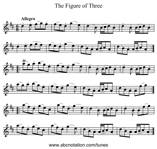 Figure of Three, The - staff notation