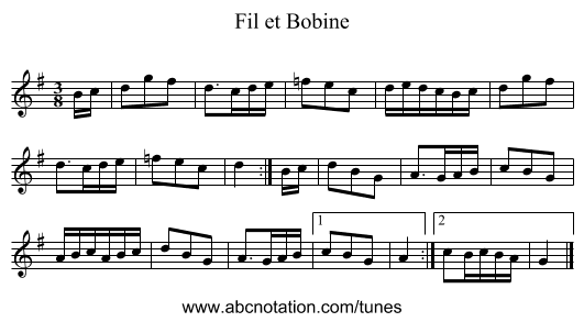 Fil et Bobine - staff notation