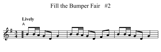 Fill the Bumper Fair   #2 - staff notation