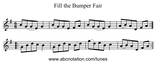 Fill the Bumper Fair - staff notation